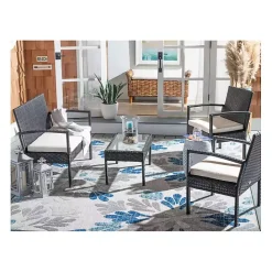 Clearance Kirklands Home Black Wicker Frame 4-pc. Outdoor Living Set