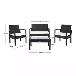 Clearance Kirklands Home Black Wicker Frame 4-pc. Outdoor Living Set