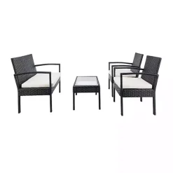 Clearance Kirklands Home Black Wicker Frame 4-pc. Outdoor Living Set