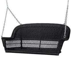 Discount Kirklands Home Wicker Hanging Porch Swing Black