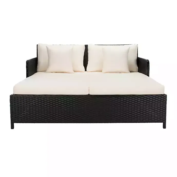 Hot Kirklands Home Black Wicker Outdoor Daybed