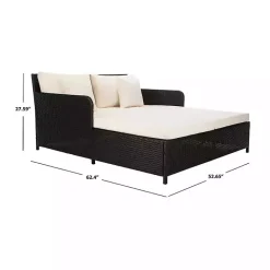 Hot Kirklands Home Black Wicker Outdoor Daybed