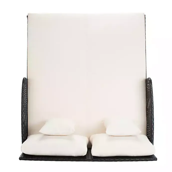 Hot Kirklands Home Black Wicker Outdoor Daybed