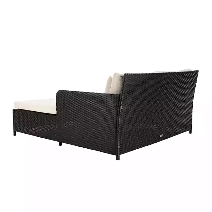 Hot Kirklands Home Black Wicker Outdoor Daybed