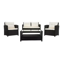 Discount Kirklands Home Black Wicker 4-pc. Deluxe Outdoor Living Set