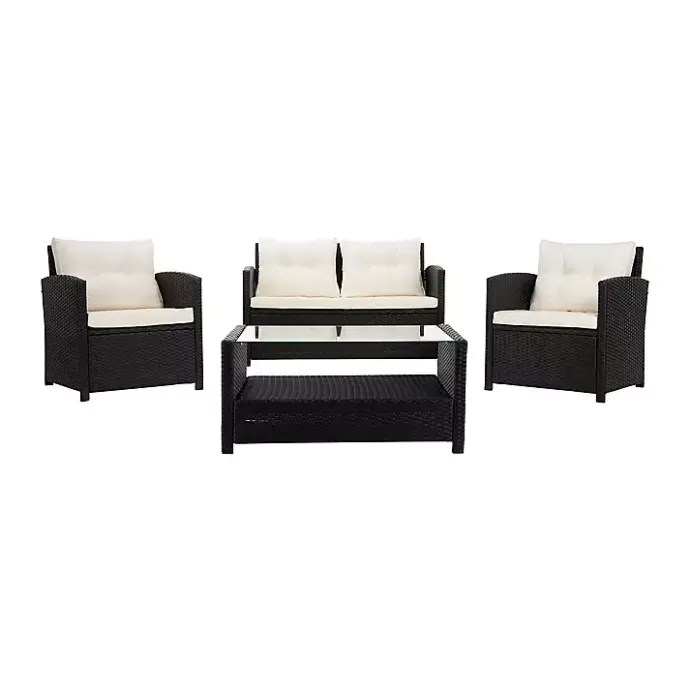 Discount Kirklands Home Black Wicker 4-pc. Deluxe Outdoor Living Set