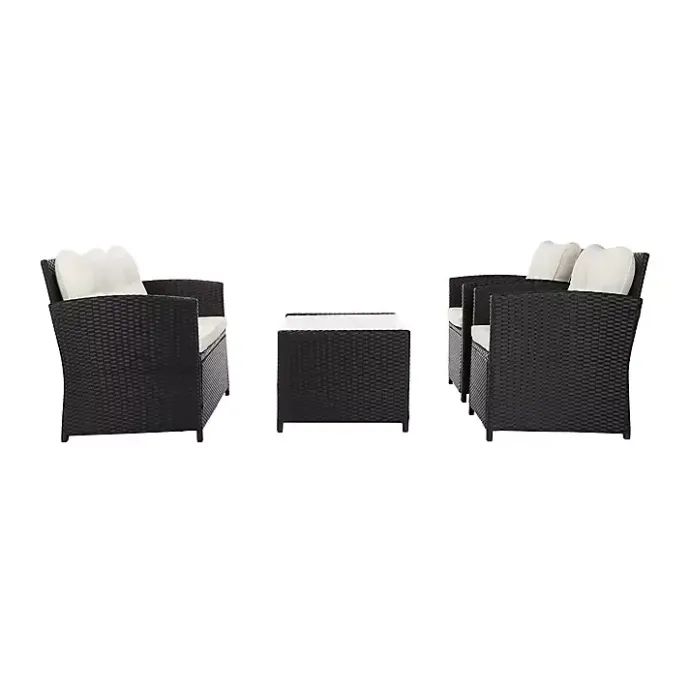 Discount Kirklands Home Black Wicker 4-pc. Deluxe Outdoor Living Set