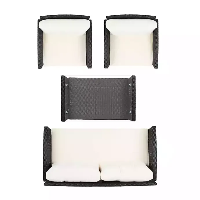 Discount Kirklands Home Black Wicker 4-pc. Deluxe Outdoor Living Set