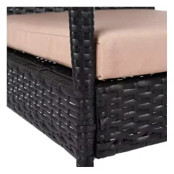 Best Kirklands Home Wicker 3-pc. Patio Set with Beige Cushions Black