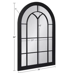Sale Kirklands Home Windowpane Arch Geoffrey Mirror Black