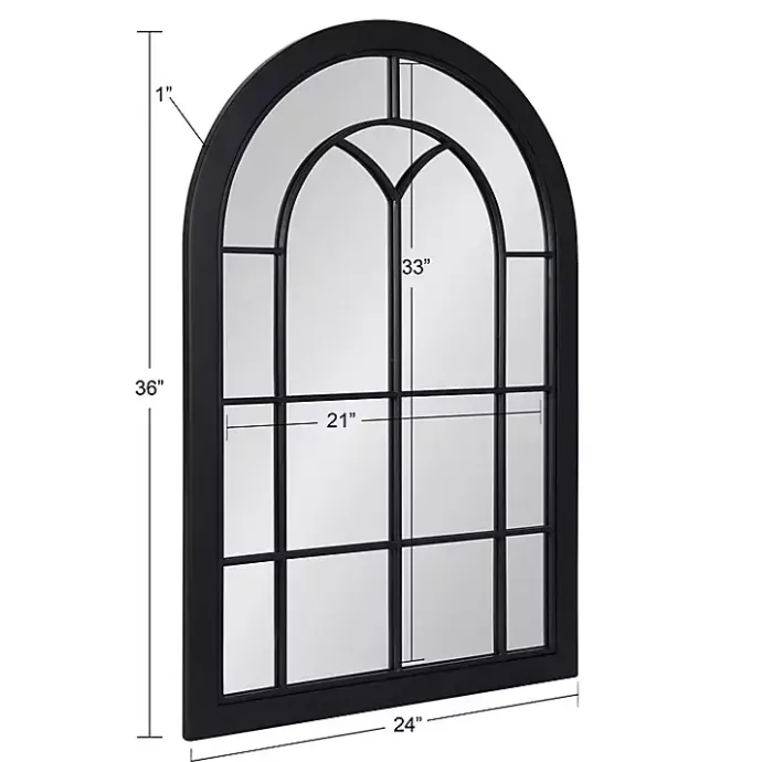 Sale Kirklands Home Windowpane Arch Geoffrey Mirror Black