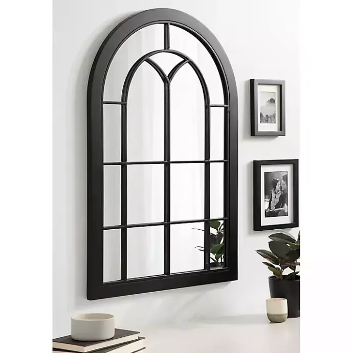 Sale Kirklands Home Windowpane Arch Geoffrey Mirror Black
