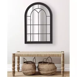 Sale Kirklands Home Windowpane Arch Geoffrey Mirror Black