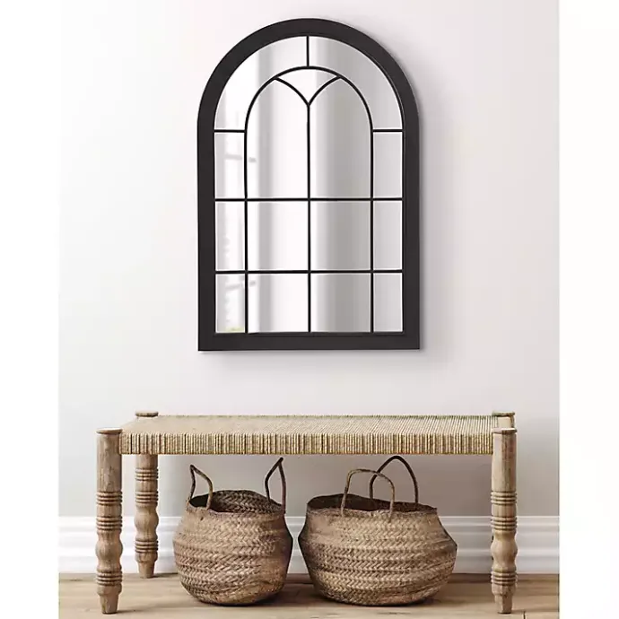 Sale Kirklands Home Windowpane Arch Geoffrey Mirror Black