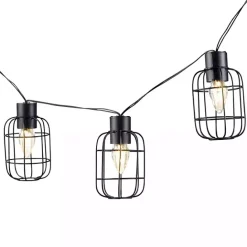 Sale Kirklands Home Wire Round Cage Solar Outdoor String Lights Black