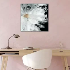 New Kirklands Home Black Wispy Peony Canvas Art Print