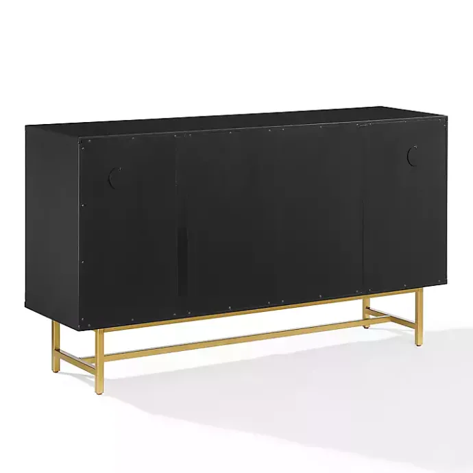Outlet Kirklands Home Wood & Gold Metal Sideboard Black