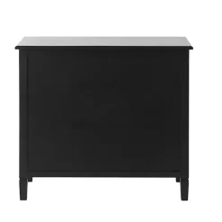 Outlet Kirklands Home Wood & Natural Rattan 2-Door Cabinet Black