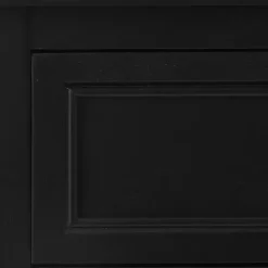 Outlet Kirklands Home Wood & Natural Rattan Small Cabinet Black