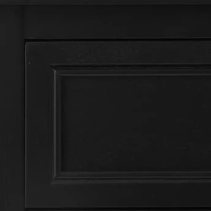 Outlet Kirklands Home Wood & Natural Rattan Small Cabinet Black