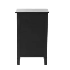 Outlet Kirklands Home Wood & Natural Rattan Small Cabinet Black