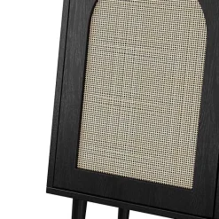 Clearance Kirklands Home Wood and Arched Rattan 2-Door Cabinet Black