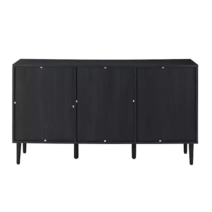 Best Kirklands Home Black Wood and Cane Arched Sideboard Cabinet