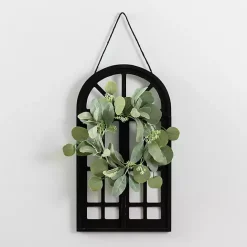 Best Kirklands Home Wood and Mini Wreath Arch Wall Plaque Black