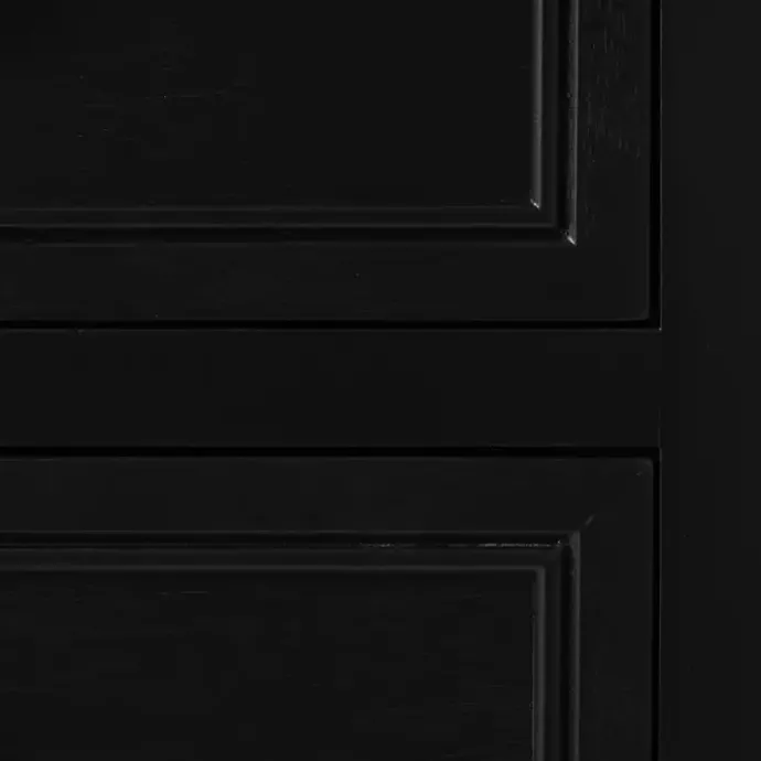 Hot Kirklands Home Wood and Natural Rattan Cabinet Black