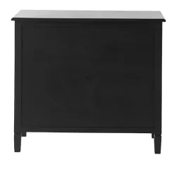 Hot Kirklands Home Wood and Natural Rattan Cabinet Black