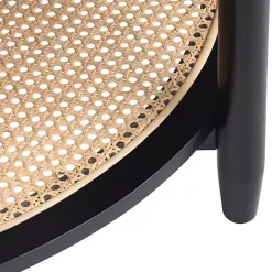 Clearance Kirklands Home Wood and Rattan Boho Accent Table Black