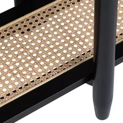 Sale Kirklands Home Wood and Rattan Boho Console Table Black