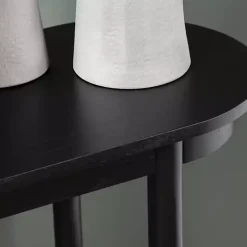 Sale Kirklands Home Wood and Rattan Boho Console Table Black