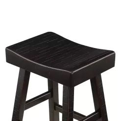 Kirklands Home Wood Bar Stools, Set of 2 Black
