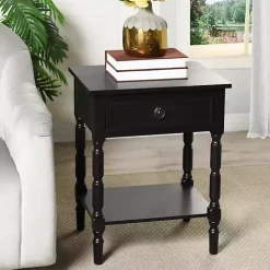 Outlet Kirklands Home Wood Barrett Accent Table Black