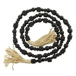 Clearance Kirklands Home Wood Beads Cream Tassel Garland Black