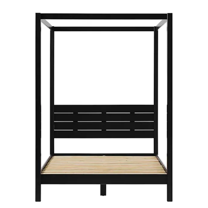 Online Kirklands Home Wood Canopy Full Bed Black