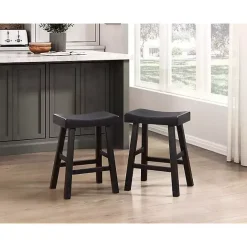 Online Kirklands Home Wood Counter Stools, Set of 2 Black