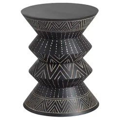Clearance Kirklands Home Wood Curved Edge Accent Table Black