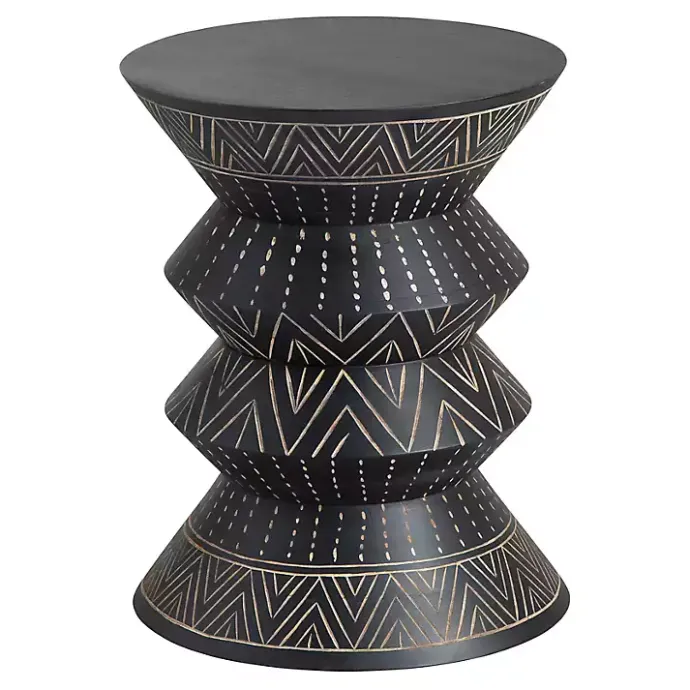 Clearance Kirklands Home Wood Curved Edge Accent Table Black