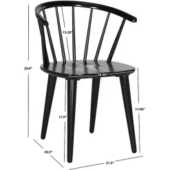 Hot Kirklands Home Wood Curved Spindle Dining Chairs, Set of 2 Black