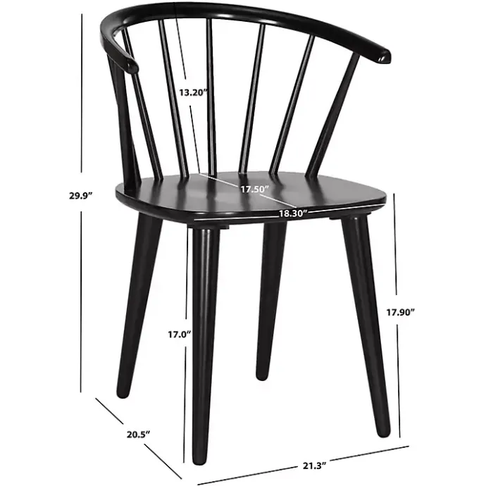 Hot Kirklands Home Wood Curved Spindle Dining Chairs, Set of 2 Black