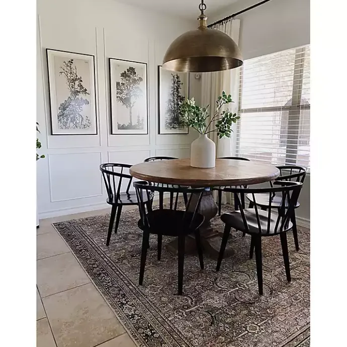 Hot Kirklands Home Wood Curved Spindle Dining Chairs, Set of 2 Black