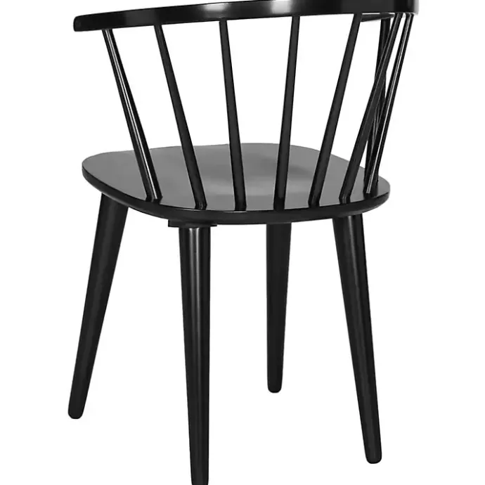 Hot Kirklands Home Wood Curved Spindle Dining Chairs, Set of 2 Black