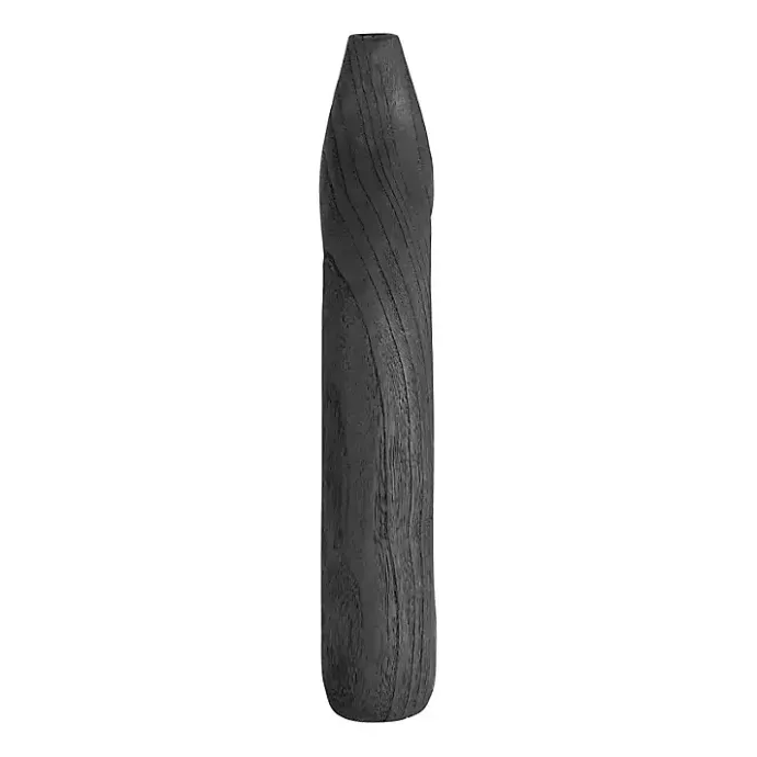 Outlet Kirklands Home Wood Cut-Out Vase, 14 in. Black