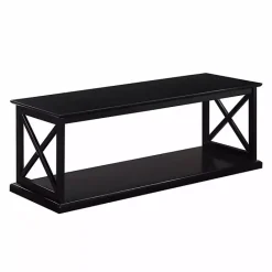 Kirklands Home Wood Double X Sides Coffee Table Black