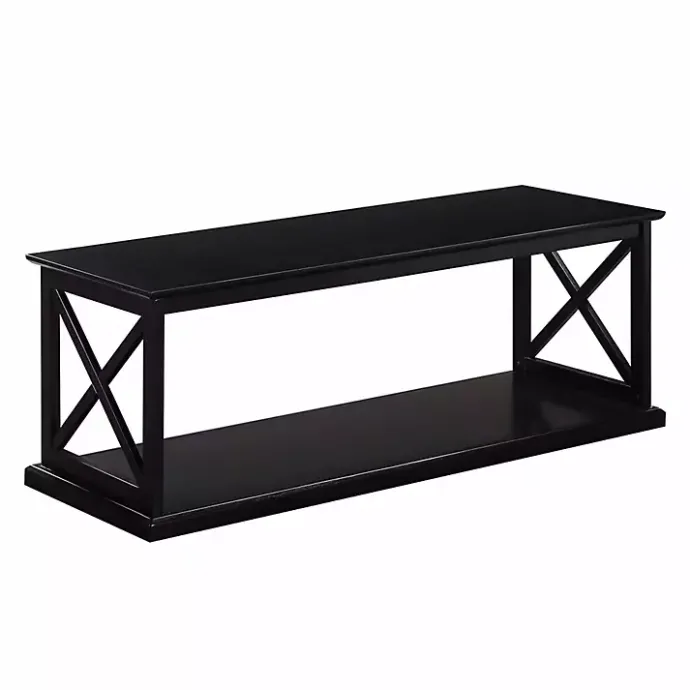 Kirklands Home Wood Double X Sides Coffee Table Black