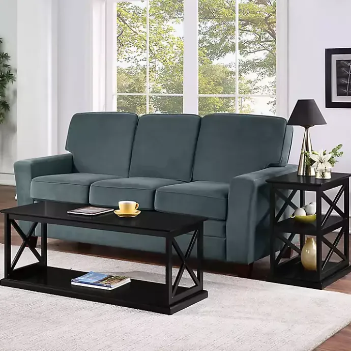 Kirklands Home Wood Double X Sides Coffee Table Black