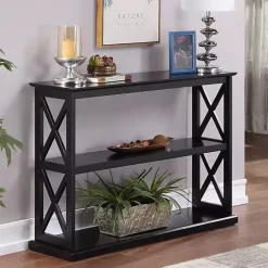 Sale Kirklands Home Wood Double X Sides Console Table Black