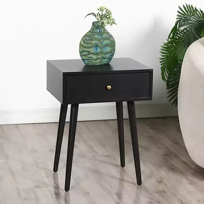 Best Kirklands Home Wood 1-Drawer Arthur Accent Table Black